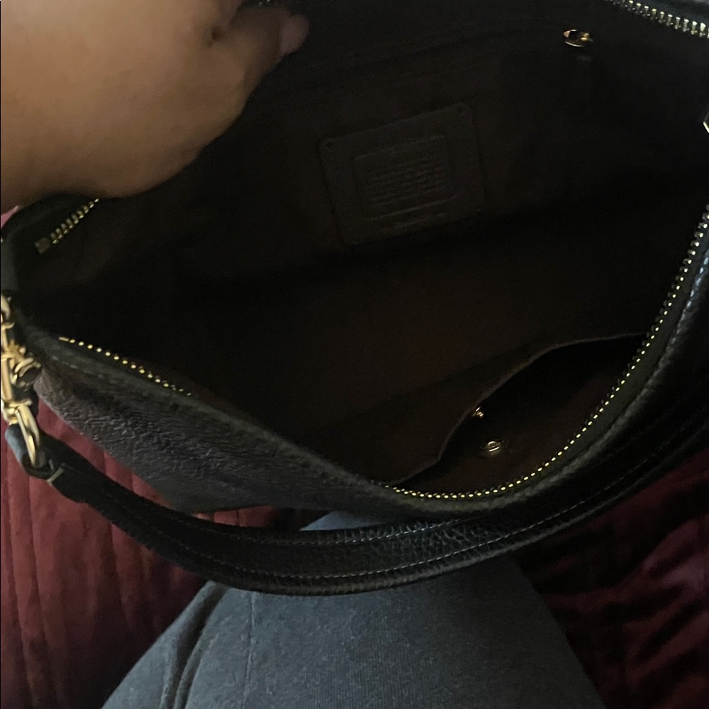 Coach Black Pebbled Leather Shoulder Bag Laurel - Picture 3 of 10